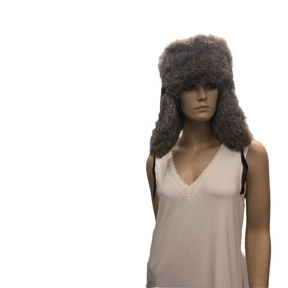 Pyccknn Mex Gray Black Winter Russian Ushanka Fur Hat Trapper Mongolian Military - Picture 14 of 15